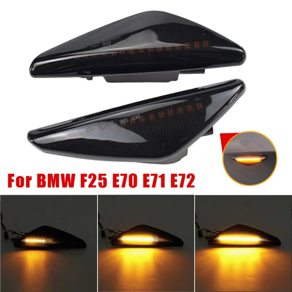 

For BMW X3 F25 X5 E70 X6 E71 E72 2007-2019 LED Dynamic Side Marker Turn Signal Light Sequential Blinker