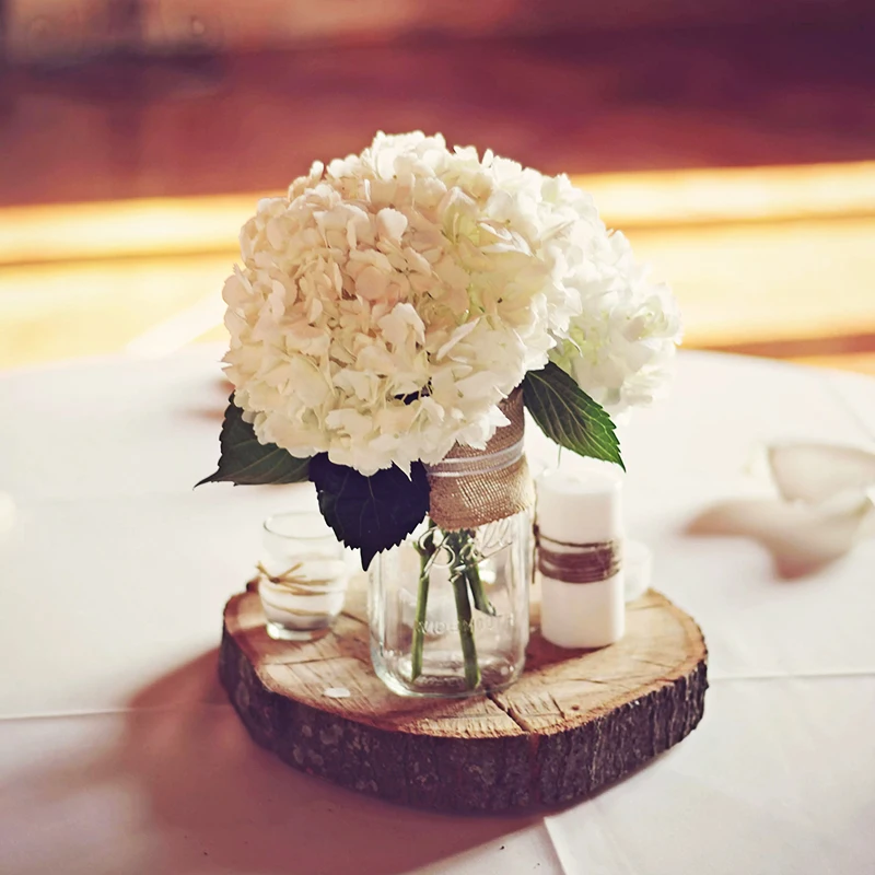 8cm 5Heads Hydrangea Artificial Flowers High Quality Silk Blooming Peony Fake Flower White Wedding Flowers Bouquet Home Decor