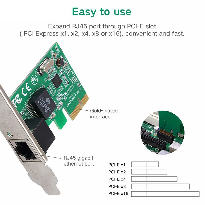 Сетевой контроллер Pci Express Pci-E сетевая карта 1000 Мбит/с Gigabit Ethernet 10/100/1000 м Rj-45 Lan адаптер конвертер