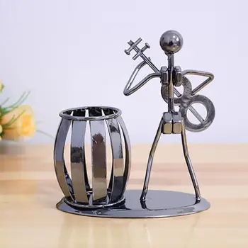 

Classic Popular Metal Music Man Pen Holder Office Home Decoration Desk Tidy Container Creative Simple Upscale Crafts