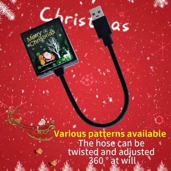 

LED USB Port Christmas Projection Night Lamp Indoor In Car Smart Home Sound Control Projector Light Christmas Decoration