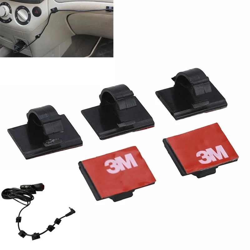 

20pcs 3M Self-Adhesive Wire Tie Cable Clamp Clip Holder For Car Dash Camera Headphone USB Cable Network Cable Clip Desk Organize