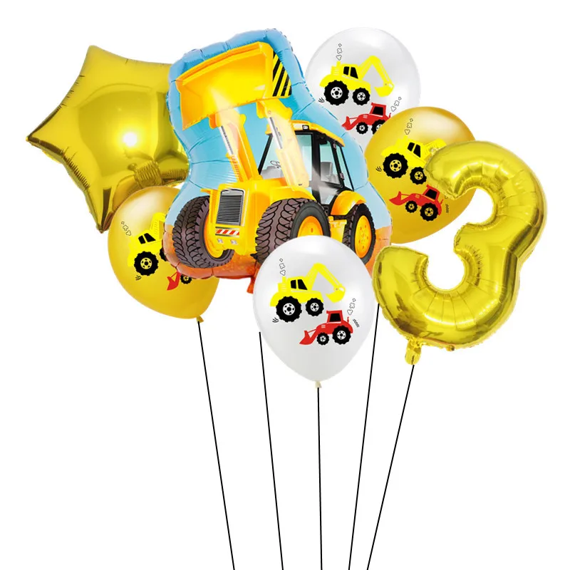 Воздушный шар из фольги 7 шт. для мальчиков автомобильные воздушные шары