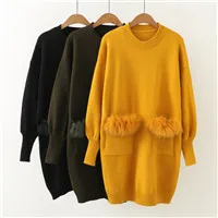 Mooirue-Plush-Stitching-Women-Long-Sweater-Loose-Plus-Size-Casual-Streetwear-Pockets-O-Neck-Solid-Harajuku
