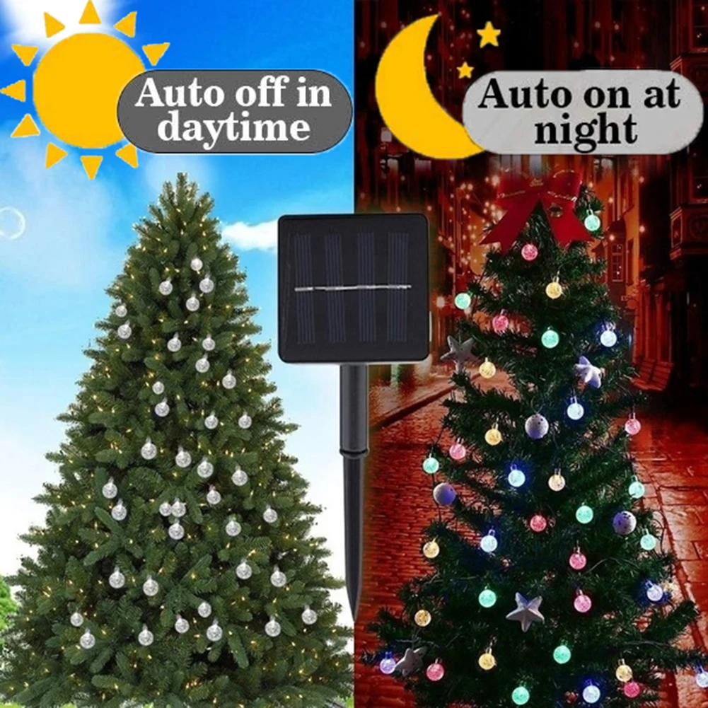 Luzes ao ar Modos à Prova Globo de Cristal com 8 Dia das Bruxas Natal Solar String Livre Led Luzes Dwaterproof Água Powered Pátio Luz 20-100 3 Cheap Fios de LED
