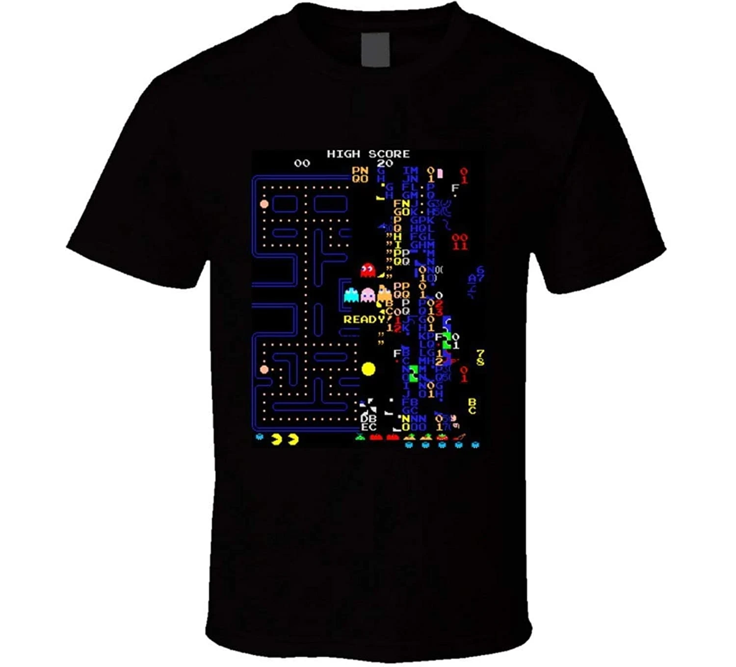 Pac Man Kill Screen Retro Video Game Classic Cool T Shirt Tshirts