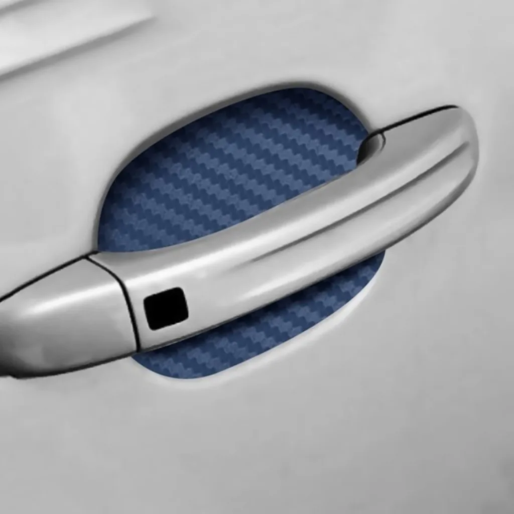 4 шт. универсальные наклейки из углеродного волокна для автомобильных дверных ручек устойчивые к царапинам защитные пленки для автомобильных ручек