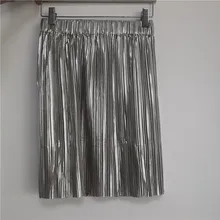 Новинка, Женская плиссированная мини-юбка, модная, металлический блеск, расшитая блестками, эластичная талия, женские короткие юбки, женская одежда