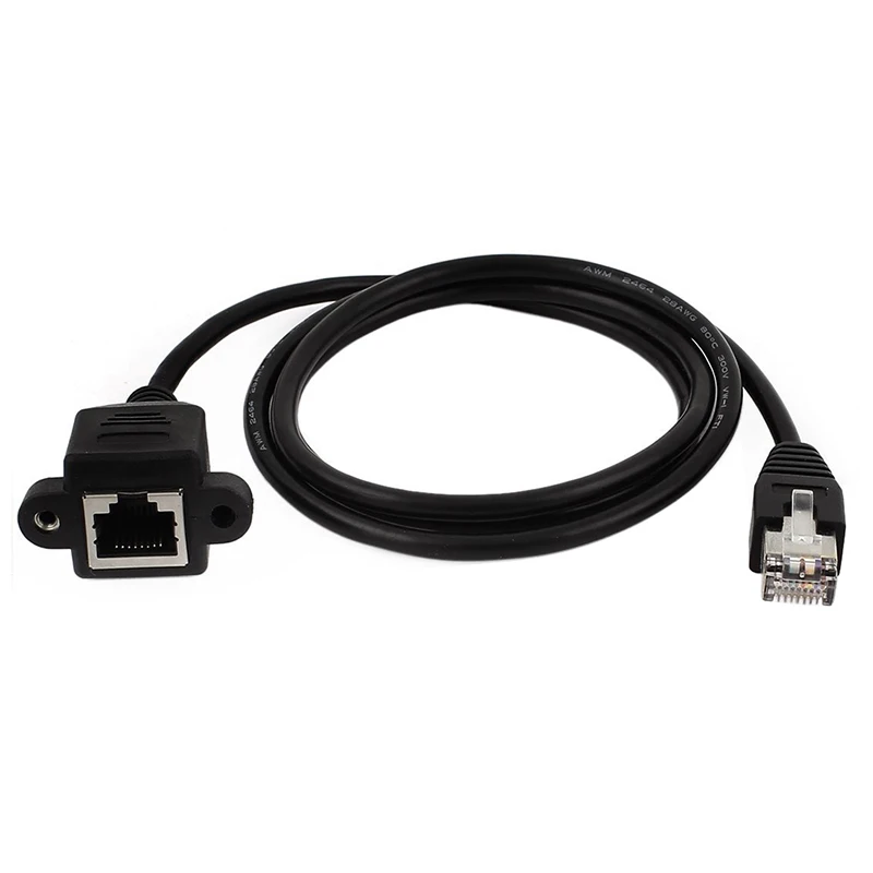 

RJ45 Male to Female Screw Panel Mount Network Extension Cable 1m 3.3ft