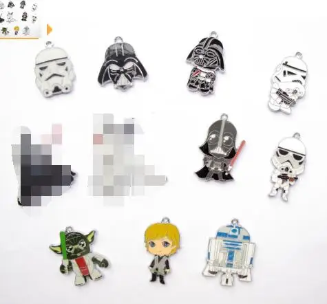 

Free shipping 100 Pcs Mix Star Wars Metal Charms Jewelry Making Pendants Earrings M019