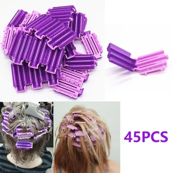 安い 45個の毛のローラールートふわふわクランプ波パーマロッドdiyバートウモロコシクリップコルゲーションヘアカーラーカーリングカーラースタイラー女性のための