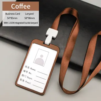 

Dustproof With Lanyard Office Anti Slip Protective Integrated Buckle Aluminum Alloy ID Badge Double Sided Business Card Holder