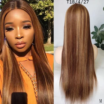 

DreamDiana Ombre Straight Wig 360 Lace Front Wig 3 Tones Brazilian Hair Wigs Blond 150 Density Ombre Remy 360 Lace Frontal Wig M