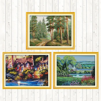 

Beautiful Homeland Patterns Stamped Cross Stitch Kits DIY Handmade Cross Stitch Sets for Embroidery Kit 11ct 14ct Needlework Kit
