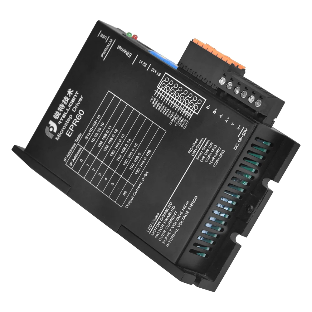 Rtelligent Nema 23 24 Драйвер шагового двигателя Ethernet Fieldbus EP серия принимает протокол MODBUS/TCP совместимый с 10 м/100 бит/с