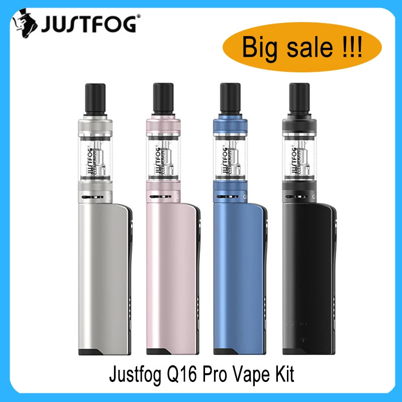 

Original Justfog Q16 Pro Vape Kit 1.9ml clearomizer with 1.2&1.6 ohm coils 900mAh built-in battery vs justfog Q16 Starter Kit