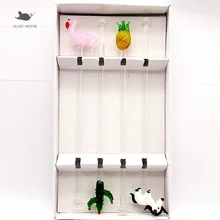 На заказ Ins стиль стекло ананас Фламинго кактус аксессуары «Единорог» Коктейльная мешалка закручивающаяся палочка кофе мешалка вина миксер