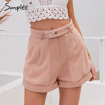 

Simplee Sexy women pink casual shorts Hollow out spring summer shorts Vintage party fashion holiday ladies bottom shorts 2020