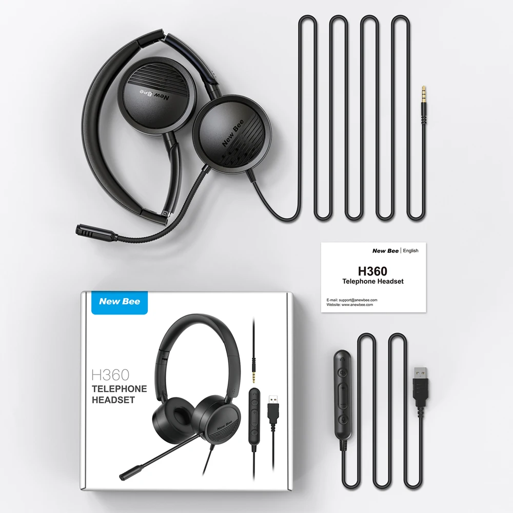 New bee Auriculares para niños para la escuela con micrófono KH20 HD  estéreo seguro volumen limitado 85dB/94dB plegable ligero auriculares para