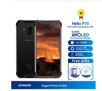 

Blackview New BV9600E Waterproof Mobile Phone Helio P70 Android 9.0 4GB RAM 128GB ROM 6.21" AMOLED 5580mAh Rugged Smartphone