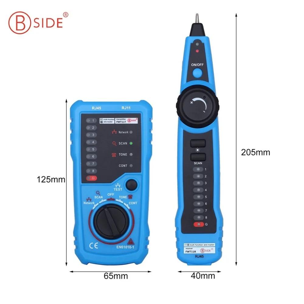 Bside RJ45 Tester Anti-Interference LAN Tester Telephone Wire Network Tracker FWT11 Cable Tester Detector Line Finder