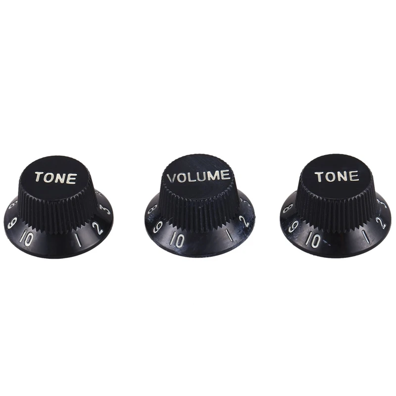 

Set of 3 Black speed tone button volume with detail for electric guitar pickup