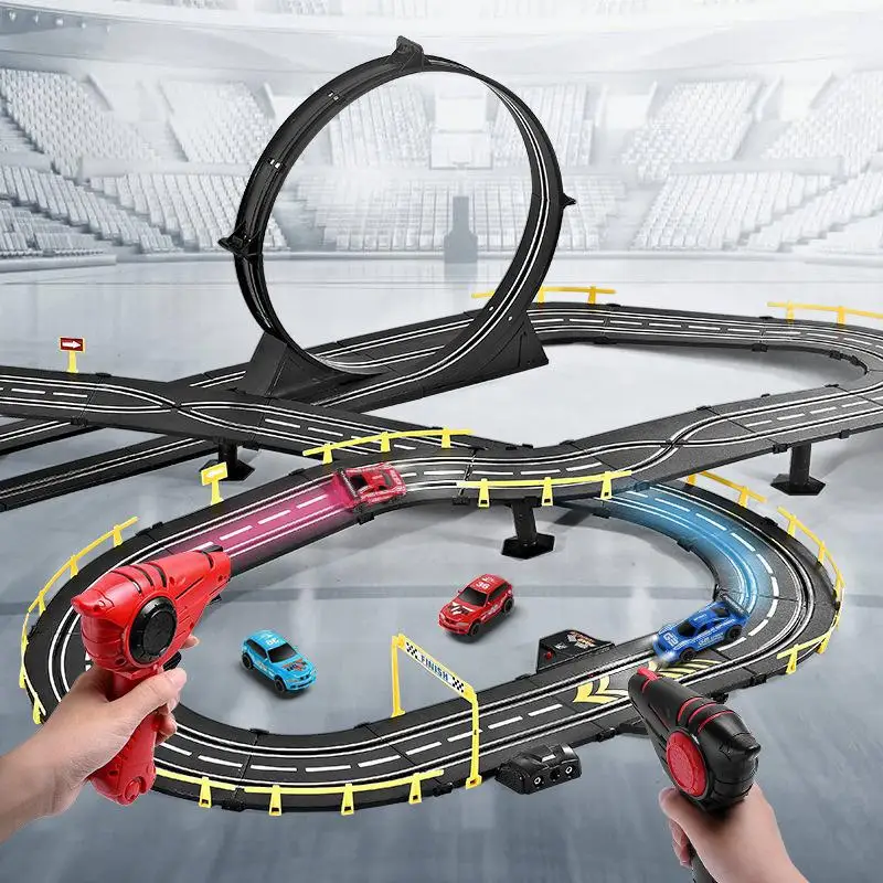 

1:43 Scale Children's Electric Railway Track Racing Toy Autorama Race Car Track Set Circuit Voiture Slot Car Speedway Kids Toys