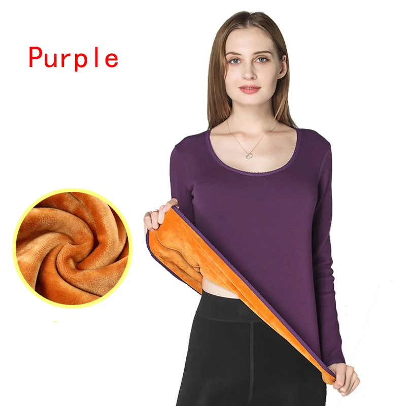 purple Меховые Теплые Топы, женские свитера, кашемировый свитер в форме тела, женские зимние толстые флисовые пуловеры с длинным рукавом, дамское нижнее белье - Цвет: purple
