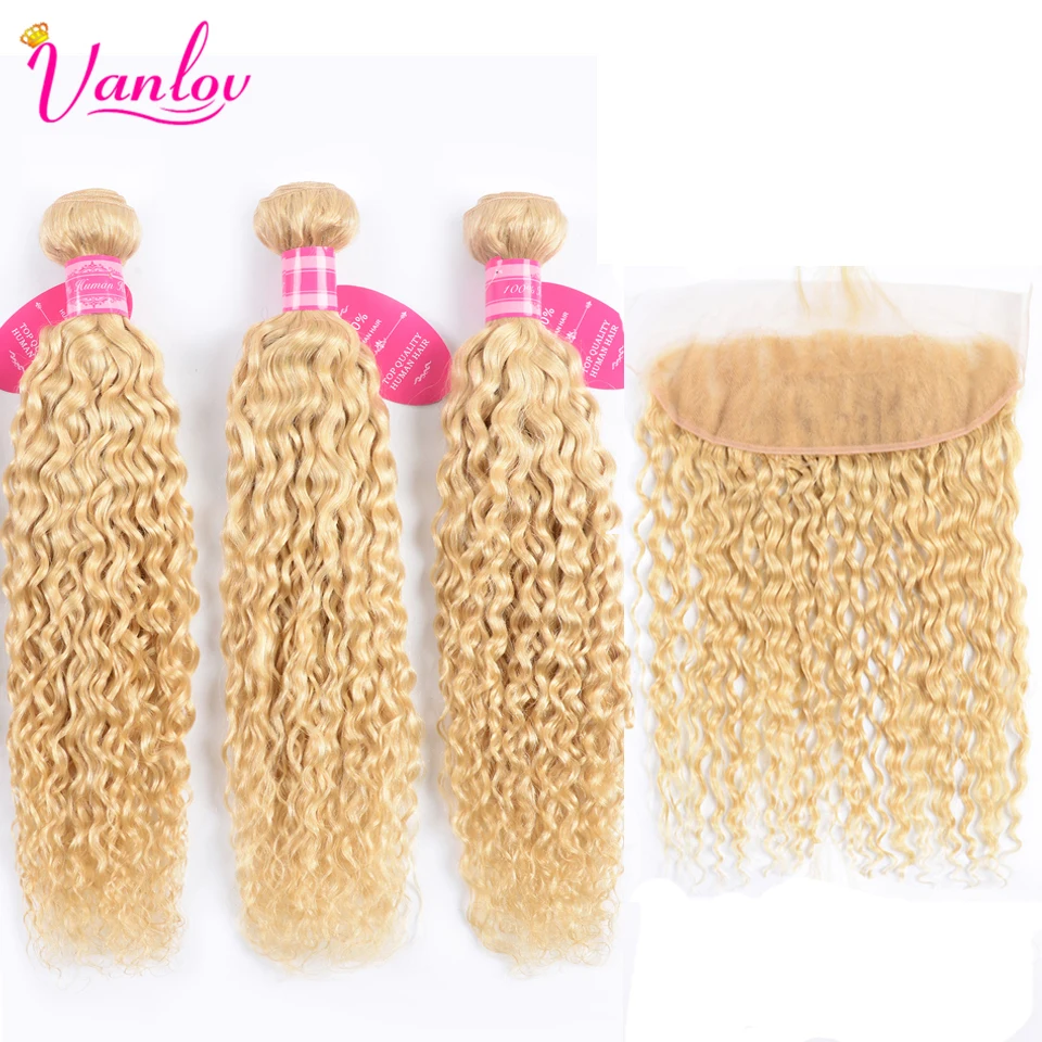 Vanlov-613-Blonde-Bundles-With-Frontal-Closure-Brazilian-Water-Wave-With-Frontal-Remy-Blonde-Human-Hair.