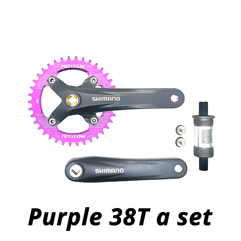 1x9S 9 speed acera FC-M391 M391 велосипедная рукоятка с 4 вида цветов мотсув цепь MTB Горный Цикл цепь колеса 32T 34T 36T 38T - Цвет: 38T Purple a set