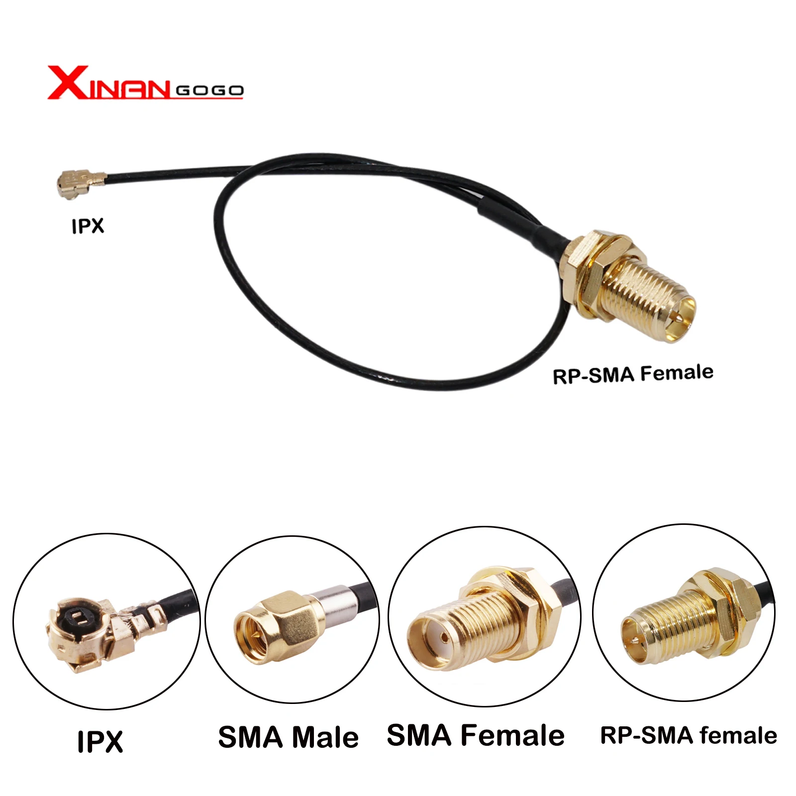 U.FL/IPX IPEX UFL To RP-SMA SMA Female Male Antenna WiFi Pigtail Cable Ufl Ipex 1.13mm RF Cable 15cm I.988318906