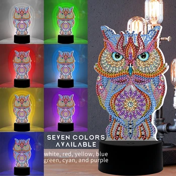 

DIY Drill Embroidery Light Wolf Special Shape Diamond Painting Gift Lamp 150mm Home Bedroom Decoration Ornament