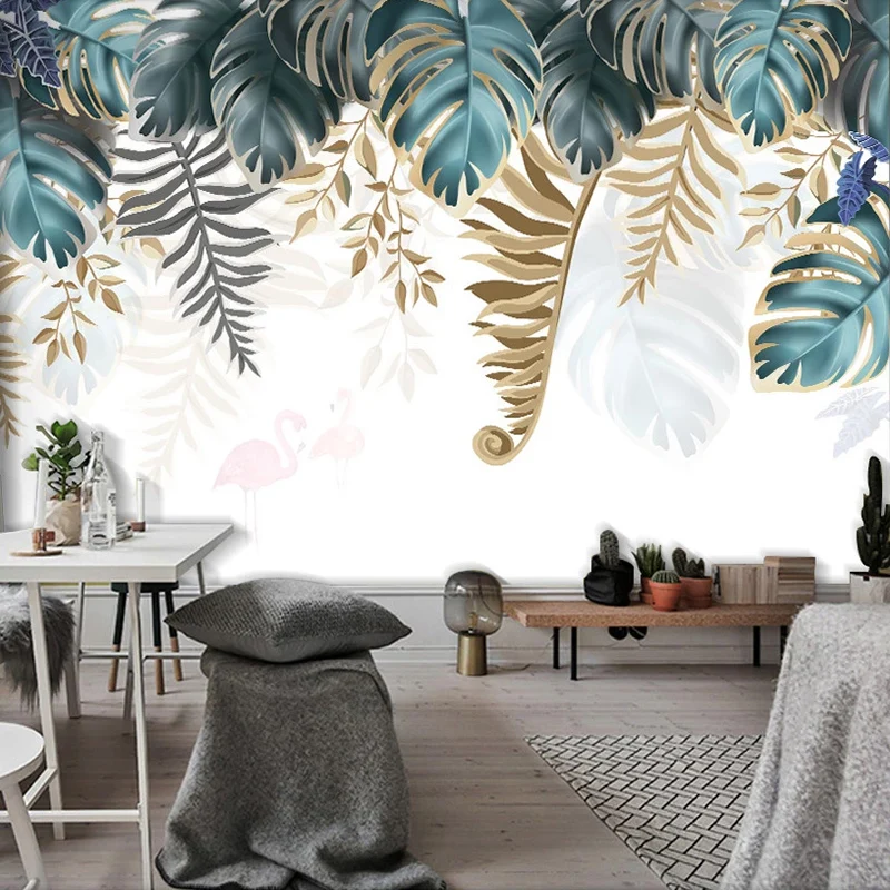 

Custom Large Mural Wallpaper For Walls 3D Banana Leaf Bedroom Living Room Dining Room Backdrop Home Decoration Photo Wall Paper