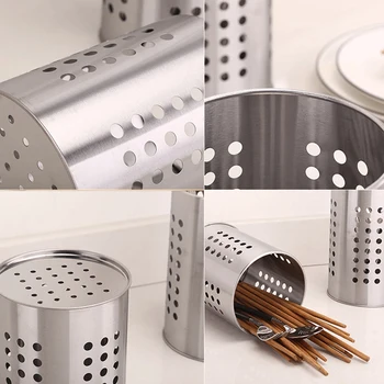 

Fork Spoon Chopsticks Holder Home Kitchen Utensil Stand Holder Cooking Stainless Steel Storage Holders