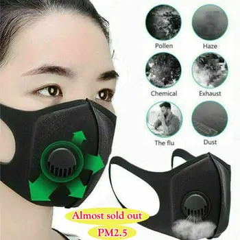 

Unisex Cotton Face Mask Activated Carbon Mask With Filter-Washable Reusable New Anti-dust Mask With Breathing valve