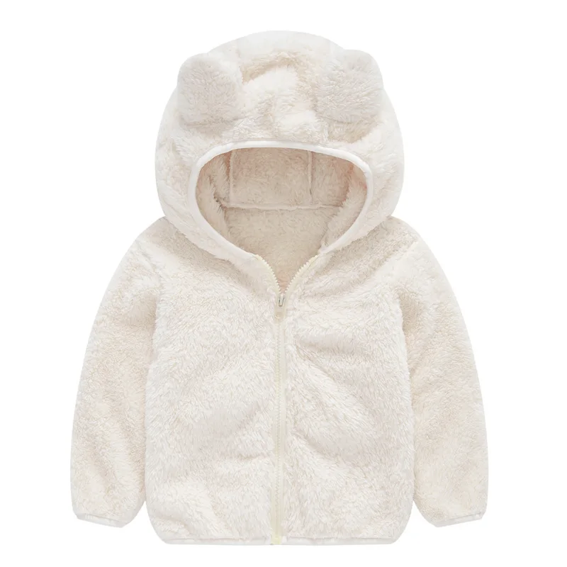 CYSINCOS/Коллекция года, милое пальто с медвежьими ушками для маленьких мальчиков однотонная куртка с капюшоном для маленьких мальчиков и девочек плюшевая верхняя одежда, детский хлопковый свитер