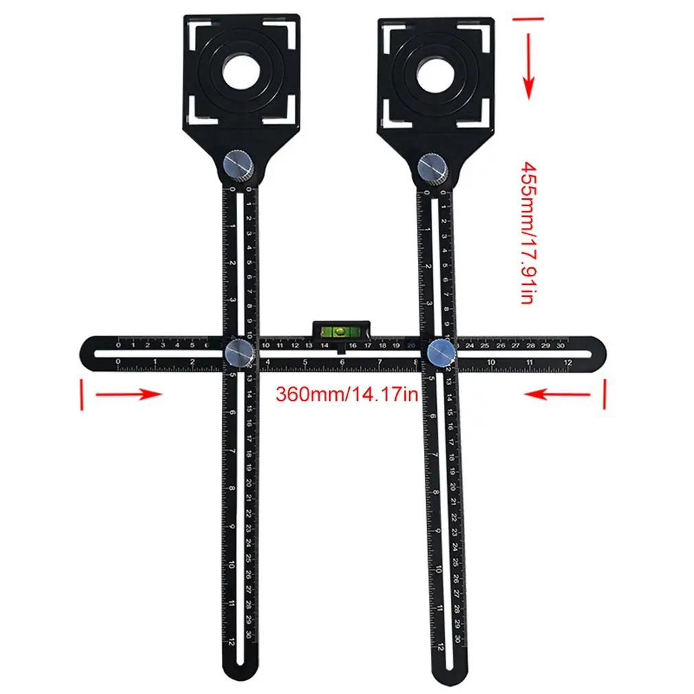 Двойная головка складной линейка плитка отверстие локатор Универсальный Регулируемый кладка стекло фиксированная перфорированная