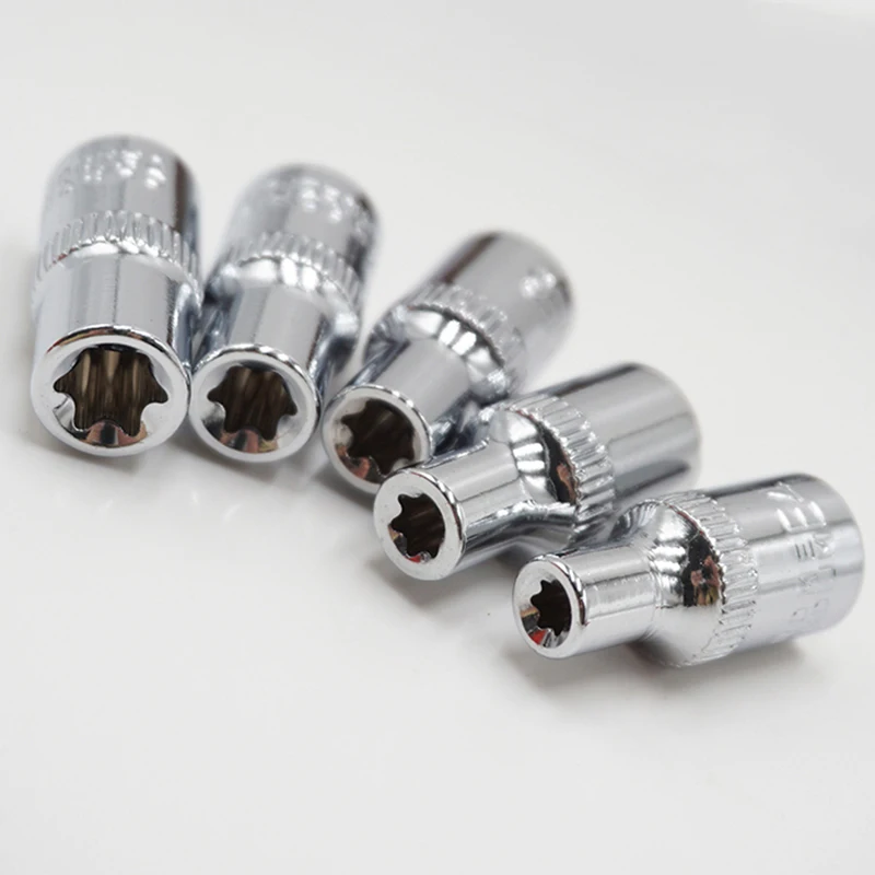 1/4 дюймов ванадиевой Torx звезда ударные розетки гаечный ключ Набор E4-E20 ремонтный адаптер инструмент