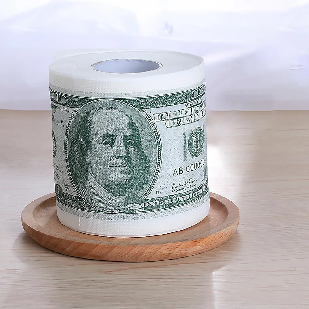 Дональд Трамп$100 доллар юморная туалетная бумага банкнот туалетный рулон Новинка монета рулон печати туалетная бумага дампа Трамп Забавный кляп подарок