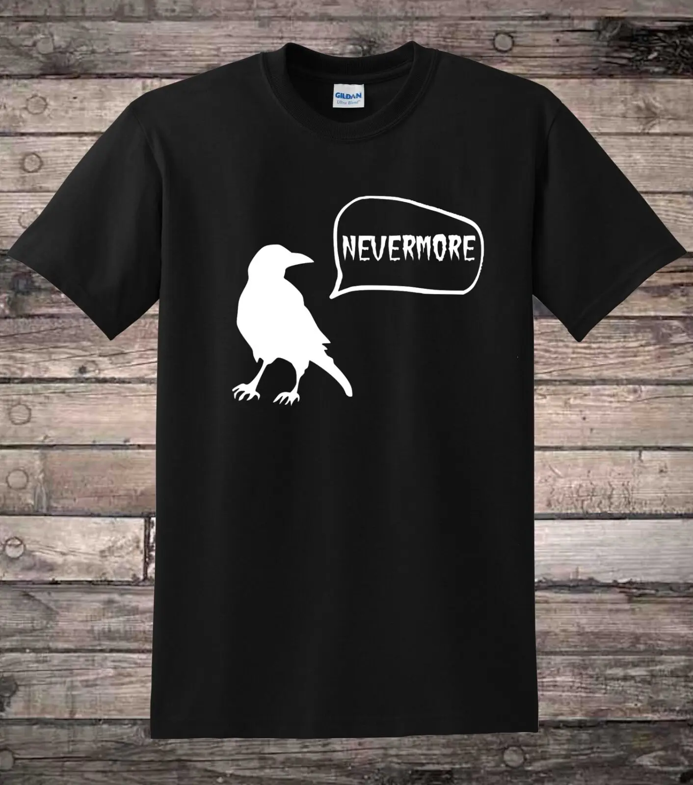 Готическая футболка Raven Nevermore Edgar Allan Poe | Мужская одежда