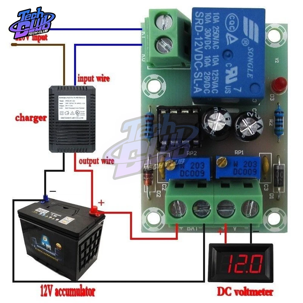 

XH-M601 12V Intelligent Charger Power Control Panel Automatic Charging Power Battery Charging Control Board DIY Kit