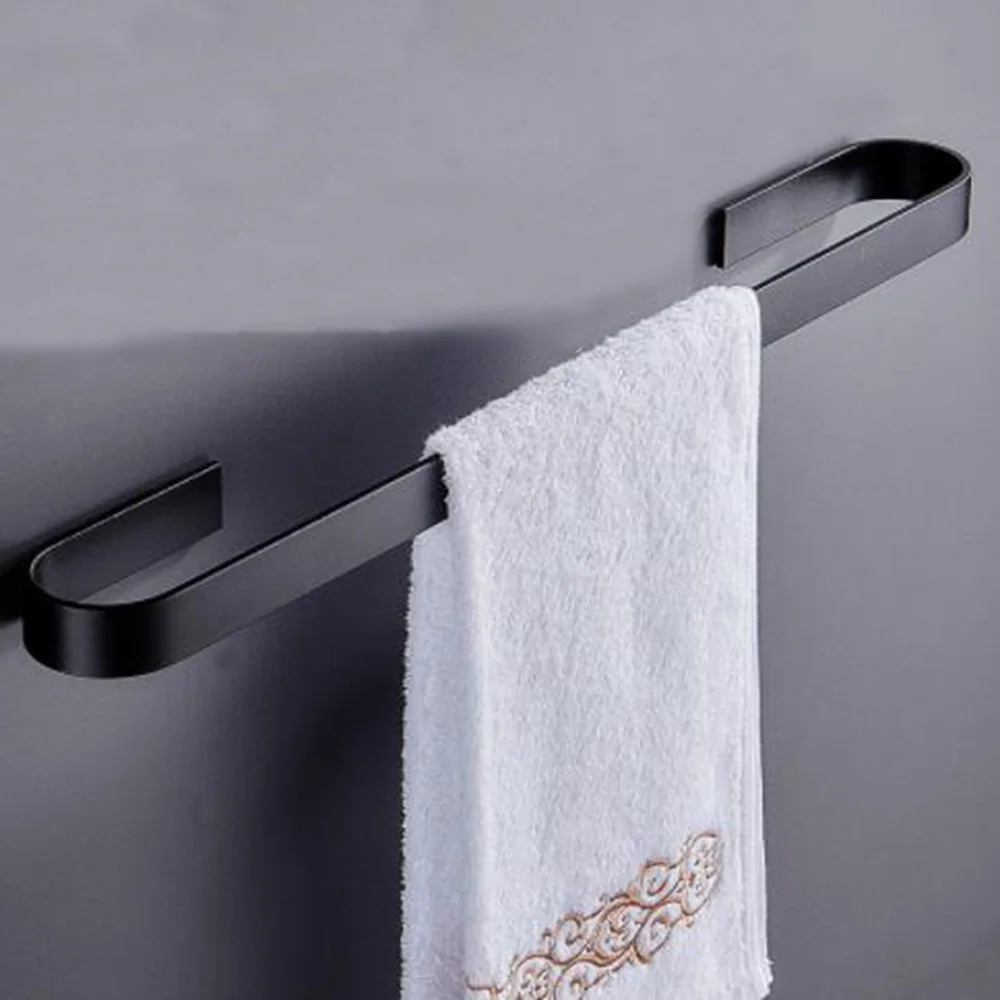 Алюминиевый сплав настенный держатель для полотенец Черный Серебряный держатель для полотенец Полка для хранения аксессуары для ванной комнаты домашний декор