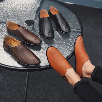 

M- Spring new shoes men's casual wild one pedal breathable deodorant comfortable low to help round head soft bottom shoes