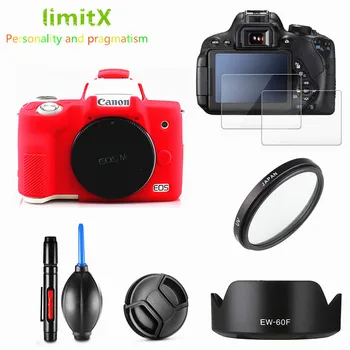 

For Canon EOS M50 18-150mm lens Full Protect Kit Screen Protector Camera case UV Filter Lens hood Cap Cleaning pen Air Blower
