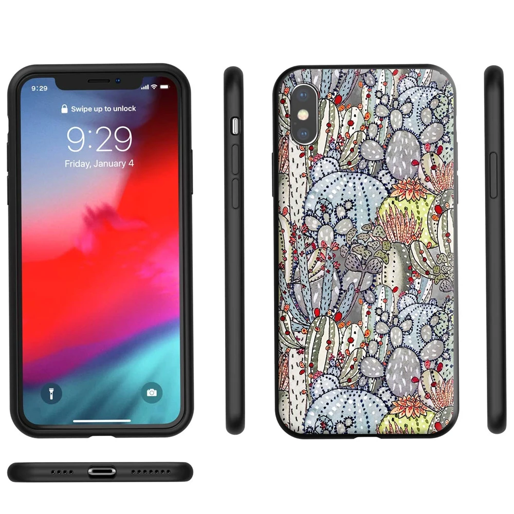 Силиконовый чехол с ананасами фламинго КАКТУСОМ для Apple iPhone 12 Mini 11 Pro XS X XR Max 8 7 6S 6
