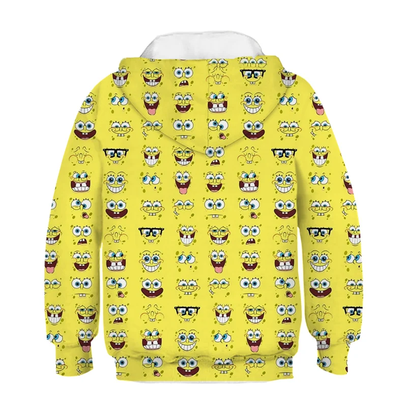 2021/22New Spongebob-Hoodie Kids Long Sleeve Hoodie Cartoon Boy Girls Casual Personality Hoodie 4-14T best hoodie for boy