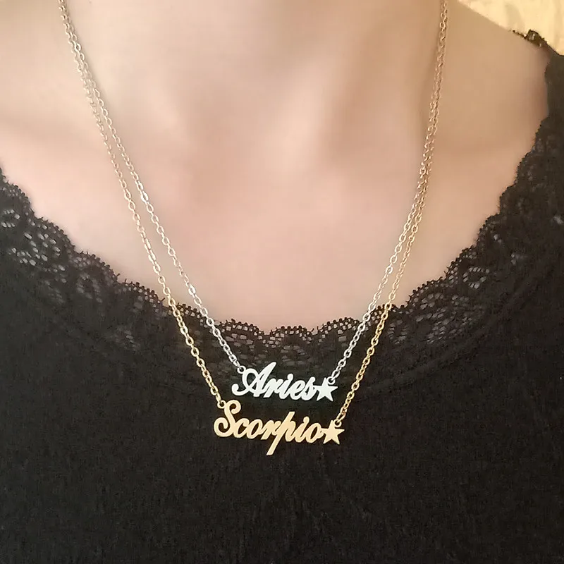 10pcs Astrology Horoscope Sign Necklace 