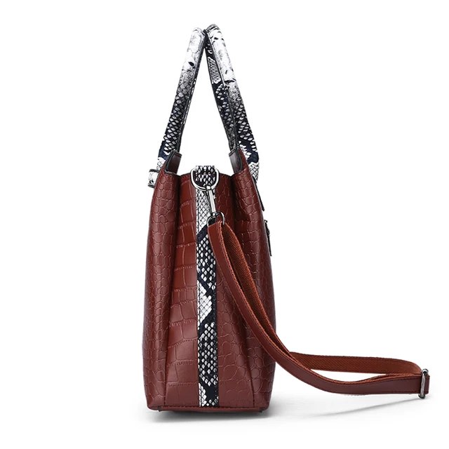 Women\'s bag luxury brand designer high quality classic crocodile pattern handbag 8