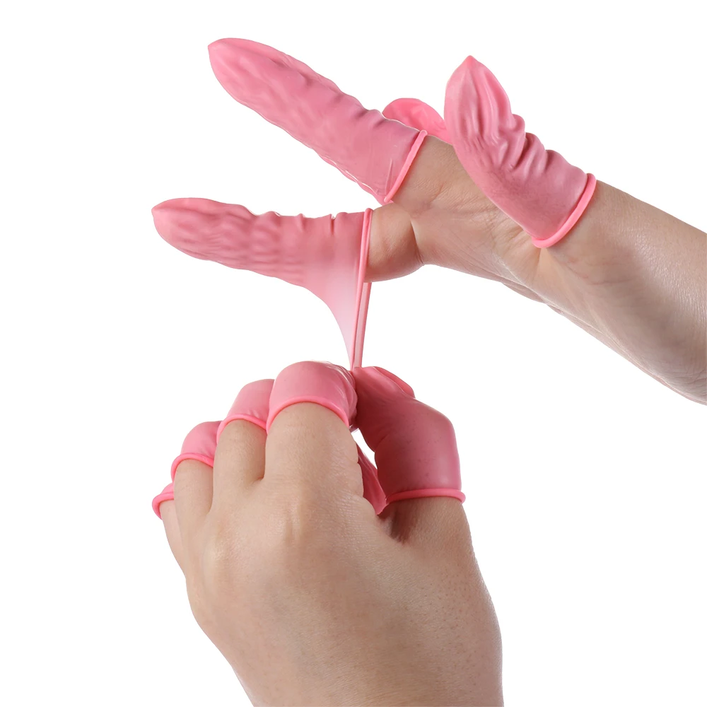 Latex Rubber Finger Cots Anti Static Fingertips Protector Gloves