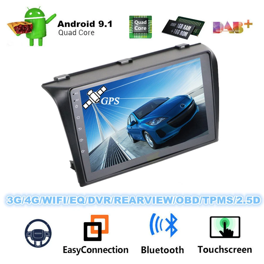 9 ''Android 1 Гб+ 16 ГБ Автомобильный стерео радио gps wifi 3g 4G BT DAB Зеркало Ссылка OBD для 2004-2009 Mazda 3 с CANBUS